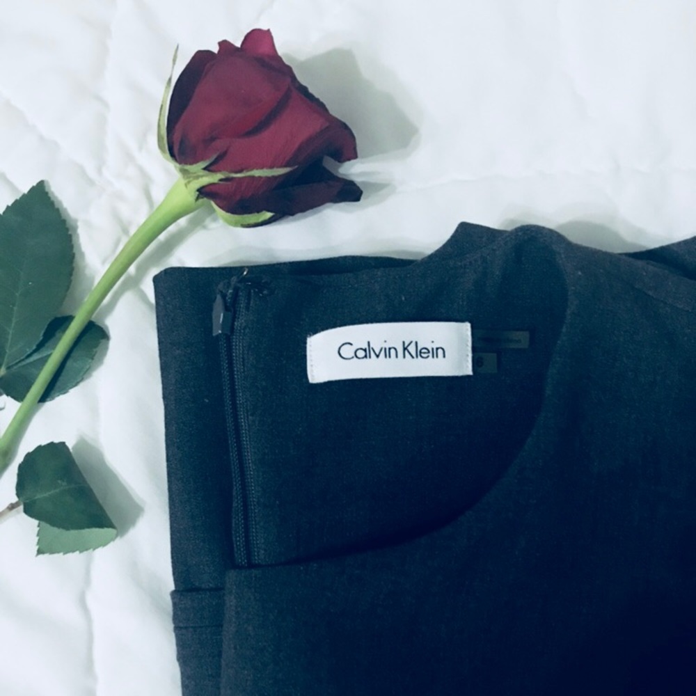 Calvin Klein Gray Strapless Curvy-fit Dress